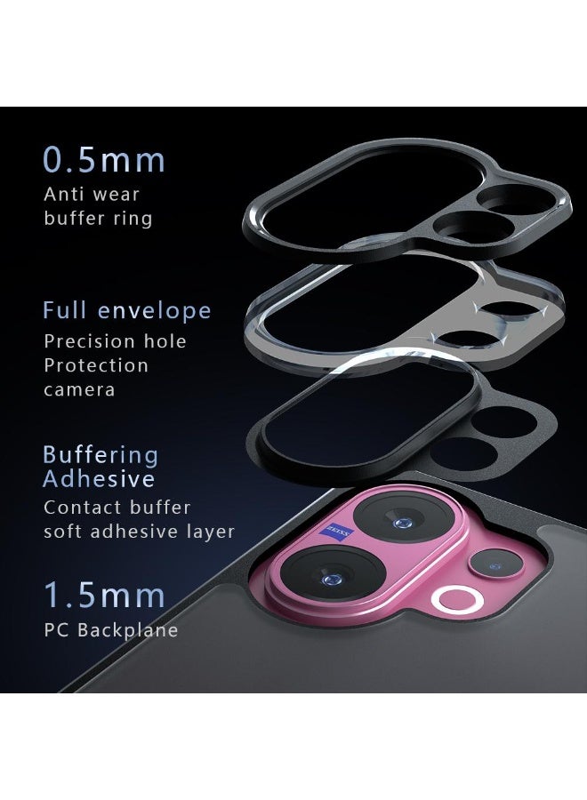 جراب حمايه اسود مط غير لامع ومقاوم للصدمات متوافق مع Vivo V60 (أسود ) - Image 3